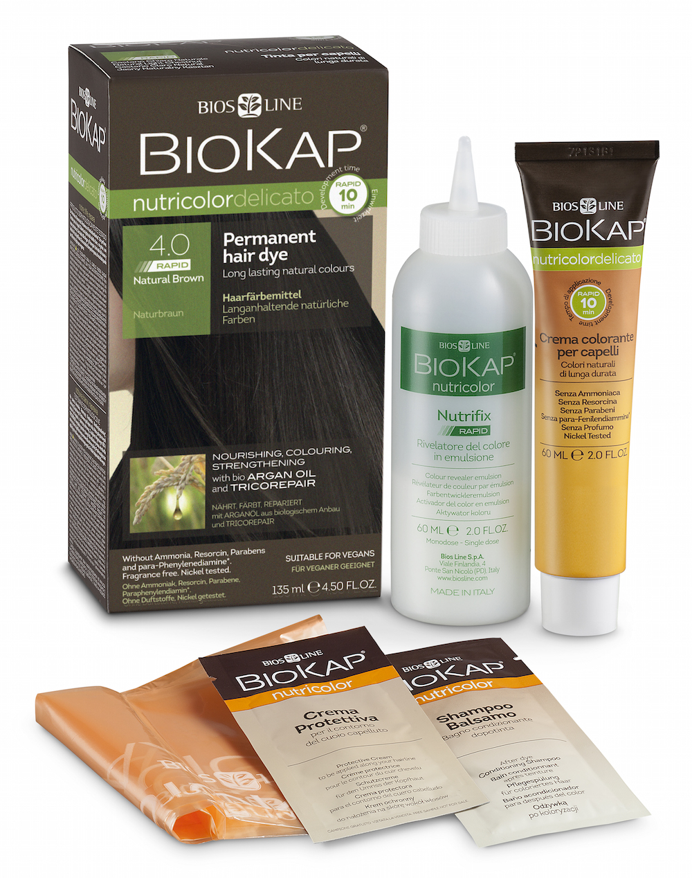 BioKap Nutricolor Delicato Rapid Hair Dye - Natural Brown 4.0