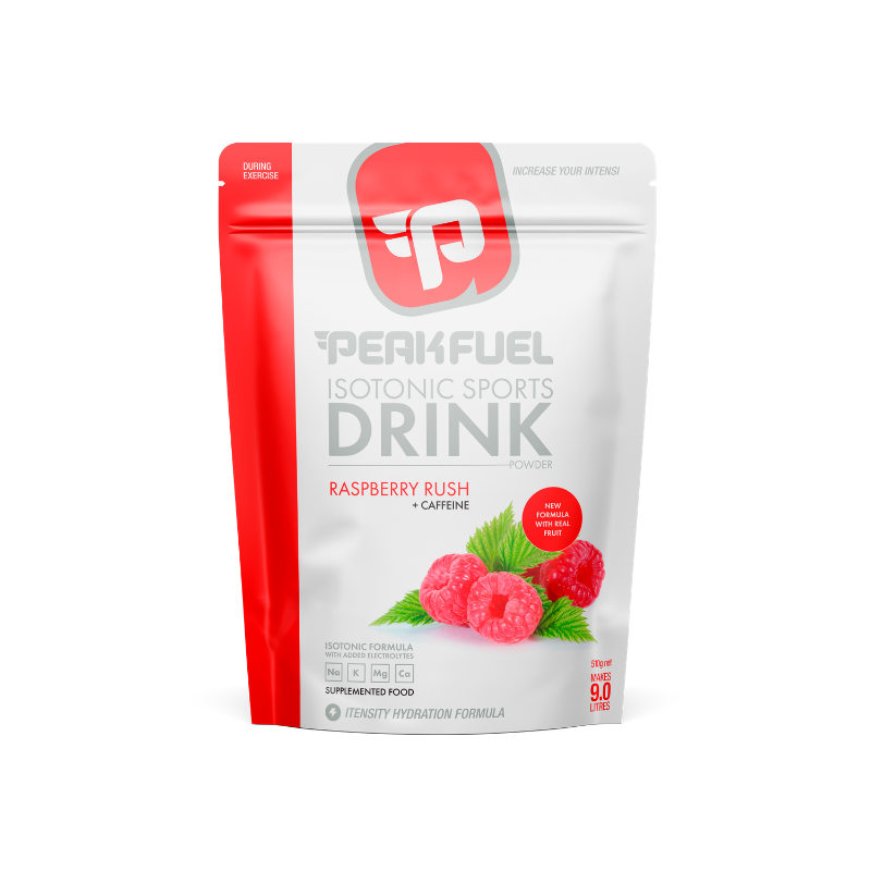 PeakFuel Isotonic Sports Drink - Raspberry Rush + Caffeine