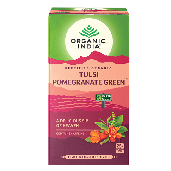 Organic India Certified Organic Tulsi Pomegranate Green Tea