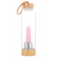 Organic Store Bamboo & Crystal Bottle Rose Quartz